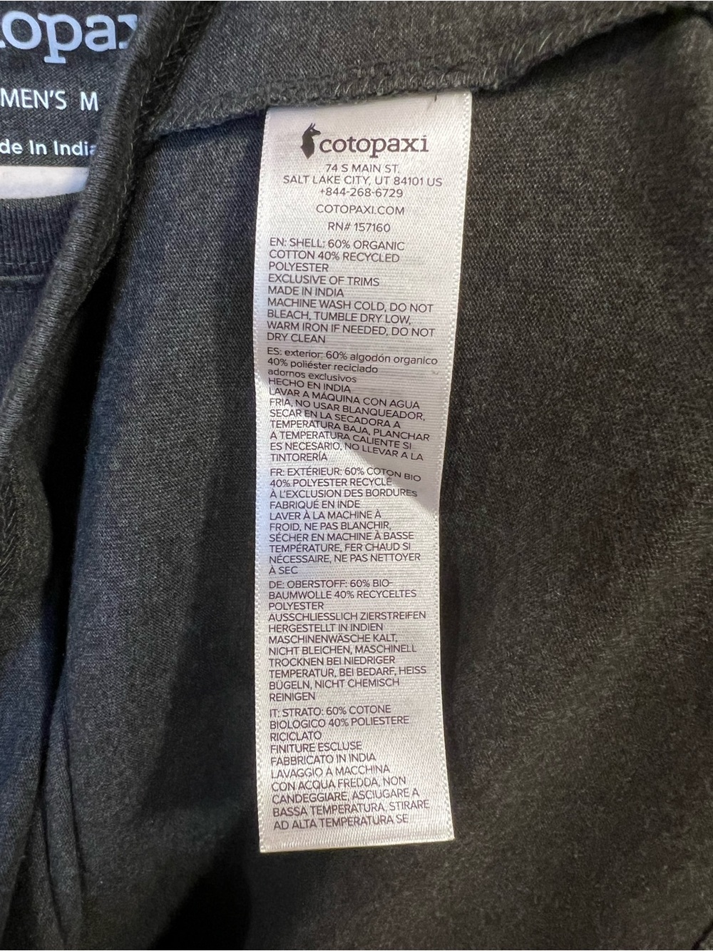 Cotopaxi Mountain Reflections Graphic Tee Shirt Dark Grey Size Medium NWT Hiking - Picture 5 of 5